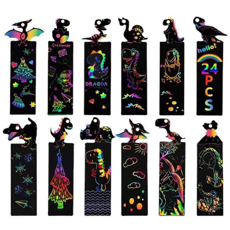 Cross-border supply of children diy scraping painting shaped scraping painting animal bookmarks Amazon scraping paper scraping music wholesale
