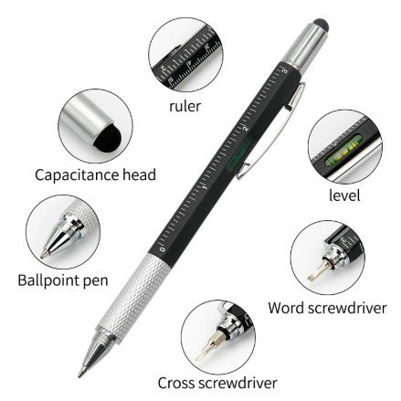 Thread pen Practical Level Functional Screwdriver Ballpoint Pen Multi-functional Screwdriver Multi-functional Level Ballpoint Pen