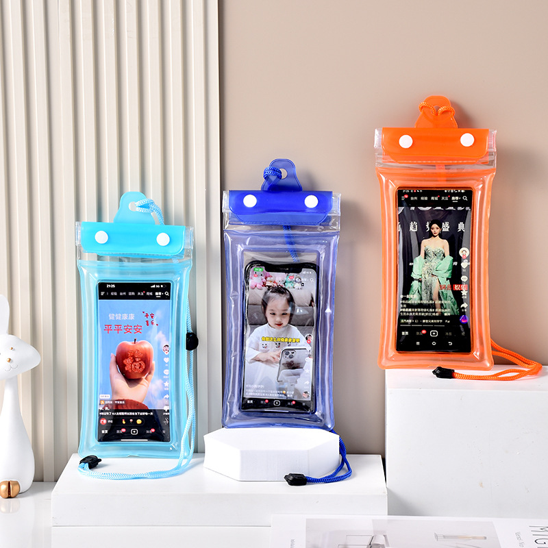 Mobile Phone Waterproof Bag Zero Delay Trifold Airbag Floating Transparent Velcro Drifting Swimming Mobile Phone Waterproof Bag