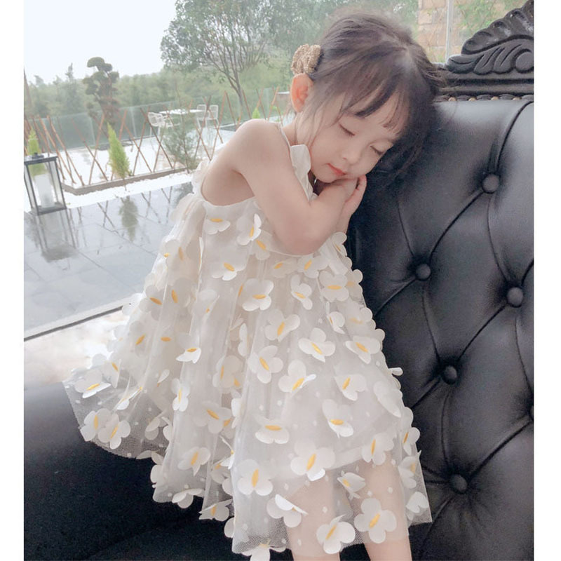 Girl's Dress 2023 Summer New Arrival Baby Girl Three-Dimensional Butterfly Princess Dress Sleeveless Doll Vest Yarn Dress