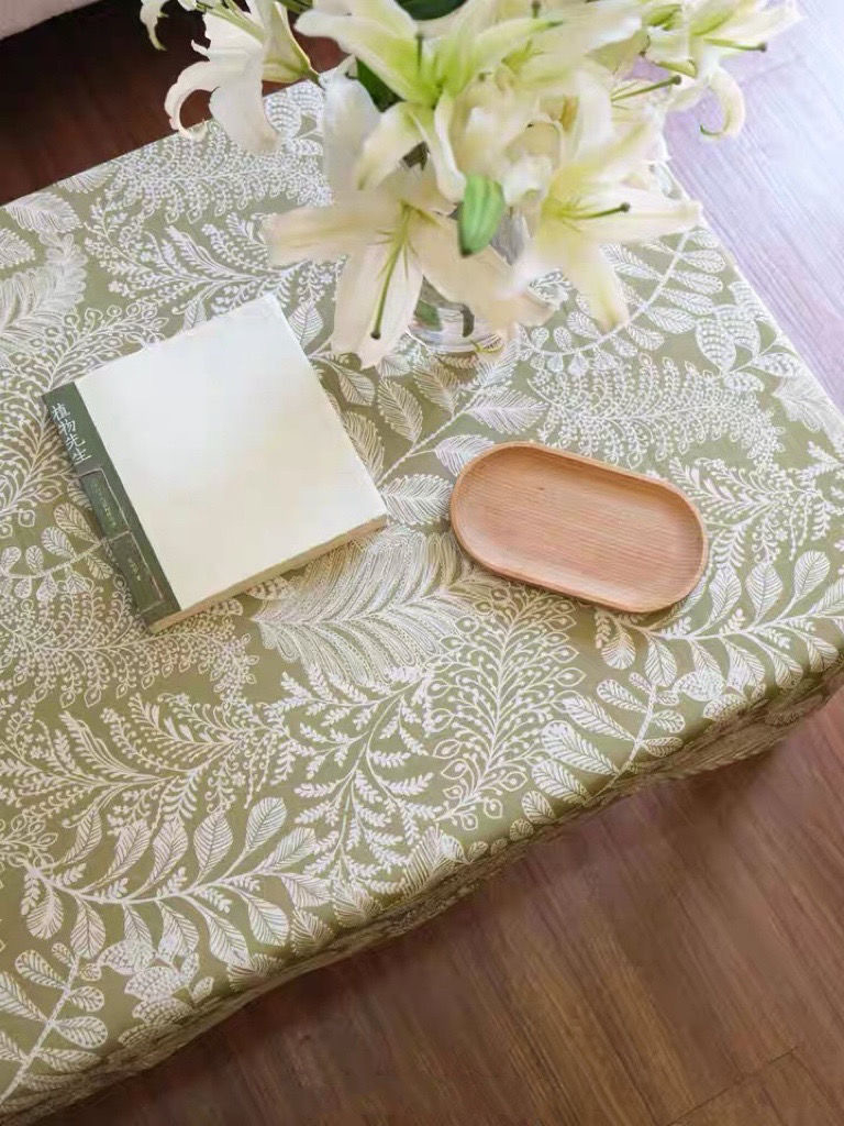 Wholesale tablecloth spring green plant tablecloth printing plant vintage ins shooting background cloth decorative coffee table
