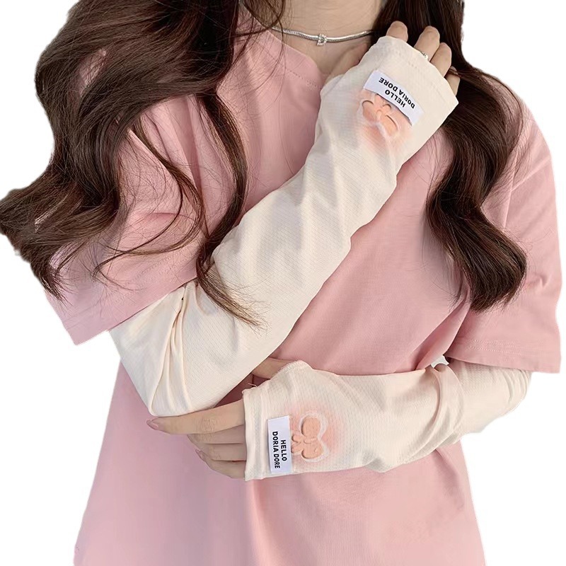 Ice Silk Sunscreen Sleeves Women's Summer Outdoor Travel Driving Ride Sunscreen UV Protection Arm Thin Sleeves