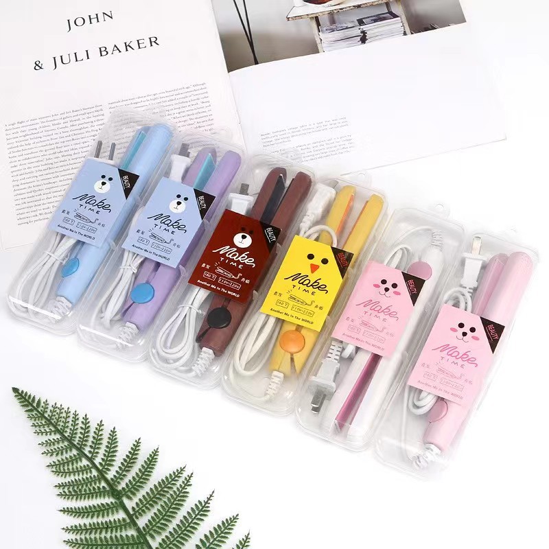 Electric splint curling iron hair straightener small mini electric curling rod small sealer