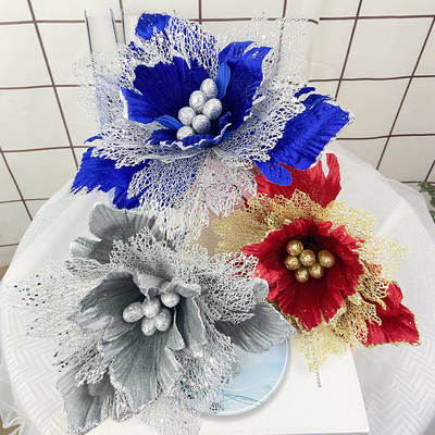 New Christmas Flower Christmas Tree Decoration Party Decoration Bright Colors Artificial Flower Flower Arrange Accessories