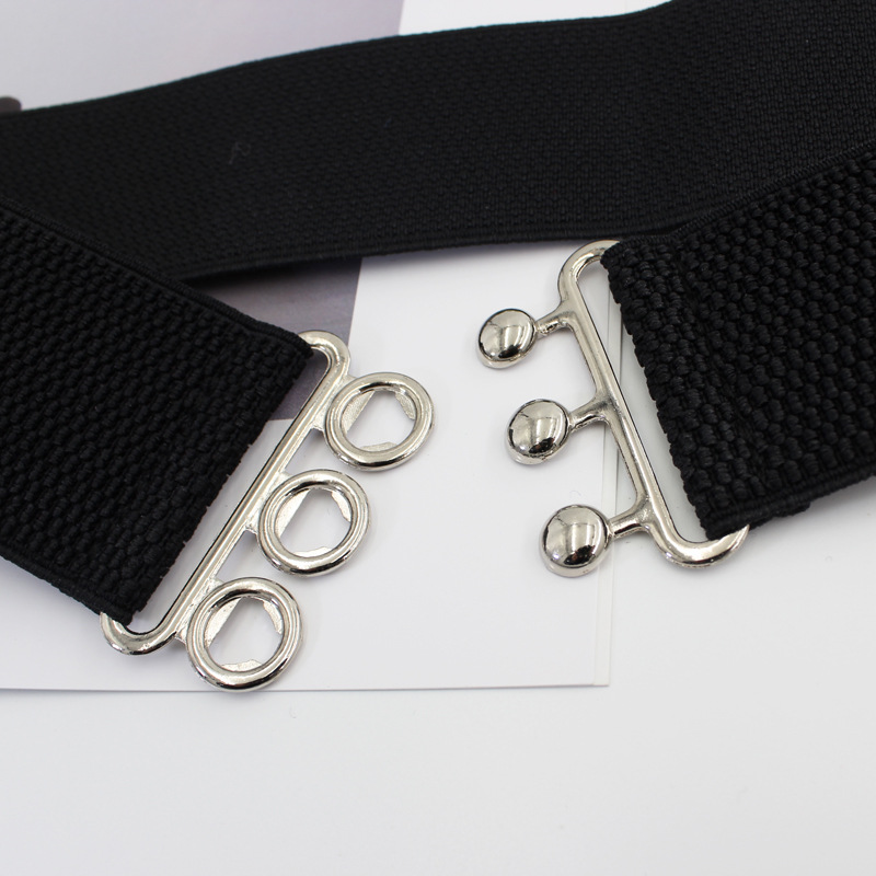 Women's Elastic Buckle Belt dress All-match Decorative Waist Seal Elastic Waist Wide Belt 5CM Three Sizes