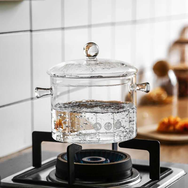 Factory wholesale transparent glass double-ear soup stew pot with lid double handle multi-style Bird's Nest instant noodle pot soup pot