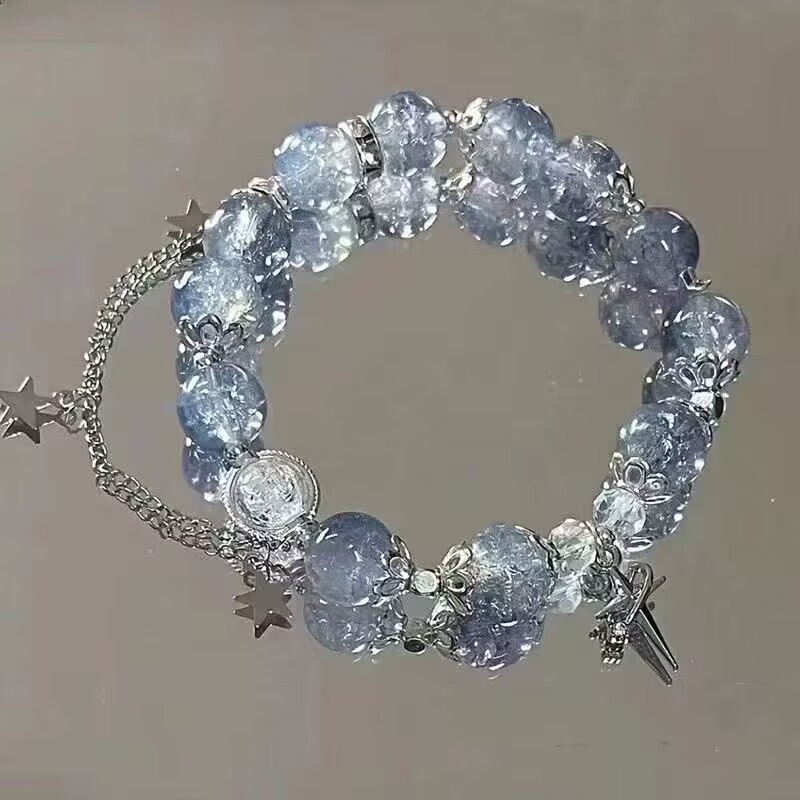 【深海】漸變色爆花琉璃手鍊古風超仙流星手串情侶閨蜜生日禮物