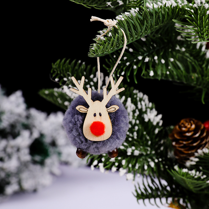 クリスマスの祭りの装飾品フェルトの鹿のペンダントのアイデアのヘラジカの羊の小毛のボールのクリスマスツリーのつりの贈り物|undefined