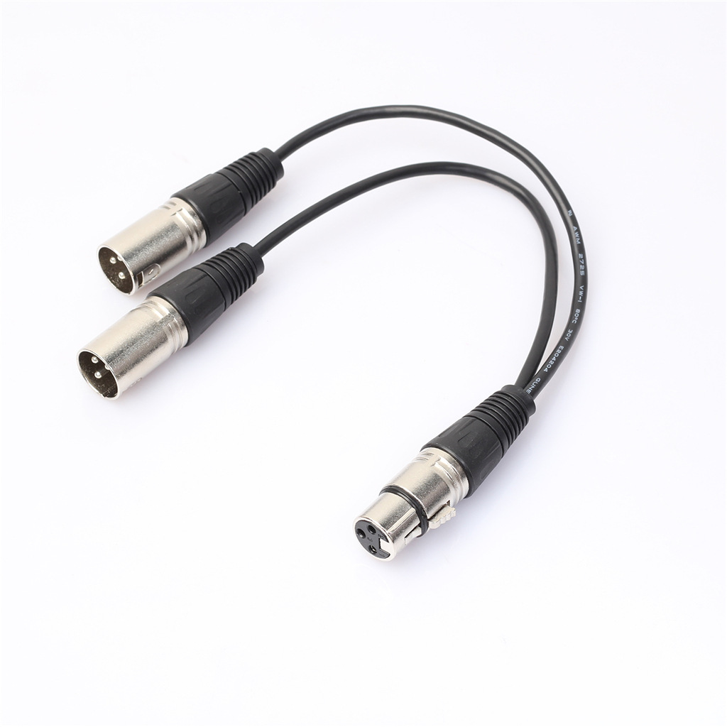 In stock, the silver plug can be fixed for one and two XLR two male and one female audio microphone adapter