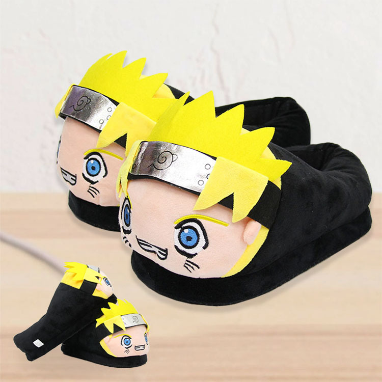 2024 Anime Naruto Plush Slippers Whirlpool Naruto Winter Couple Warm Home Bag with Cotton Slippers