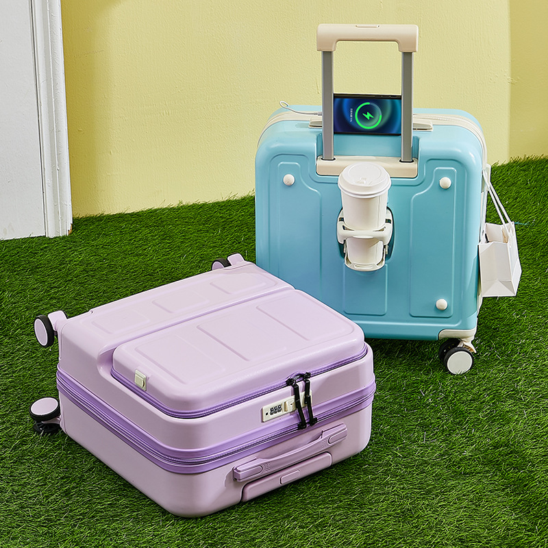 Multi-functional front open cover luggage female cute password box 18-inch small lightweight business boarding box male 20