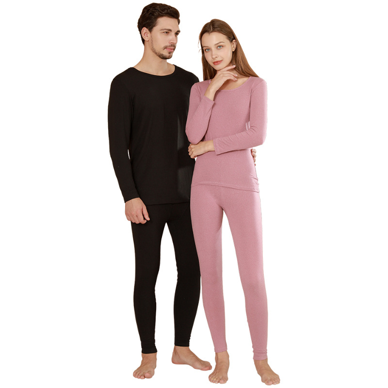Autumn Clothes and Pants Women's Suit Men's Autumn and Winter Men's Thermal Underwear Men's fleece-lined Thickened Couple's suit Women's Winter