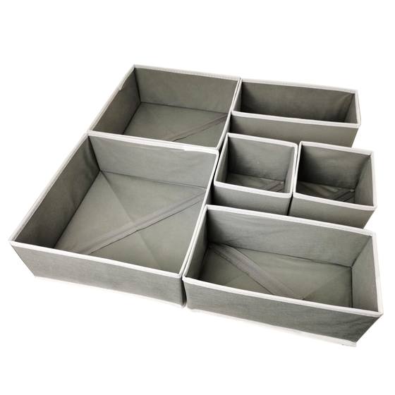 Wholesale cross-border non-woven storage box socks bra underwear drawer-style six-piece finishing foldable storage box