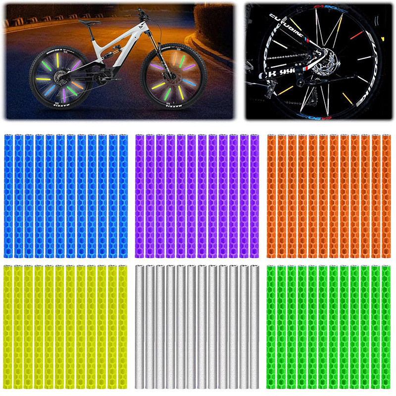 カラフルな自転車ホイール反射テープ夜間走行ファイヤーホイールリム反射テープサイクリング機器デッドフライ鋼線カード|undefined