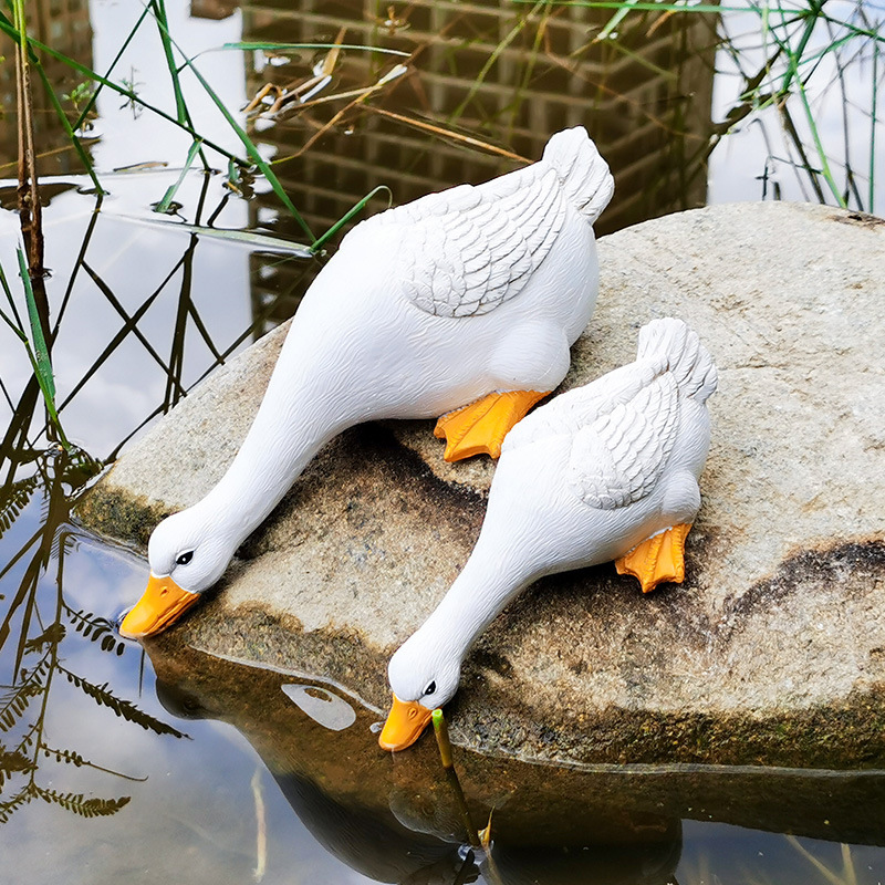 Simulation animal absorbent duck ornaments resin crafts garden ornaments courtyard layout pool fish pond landscaping