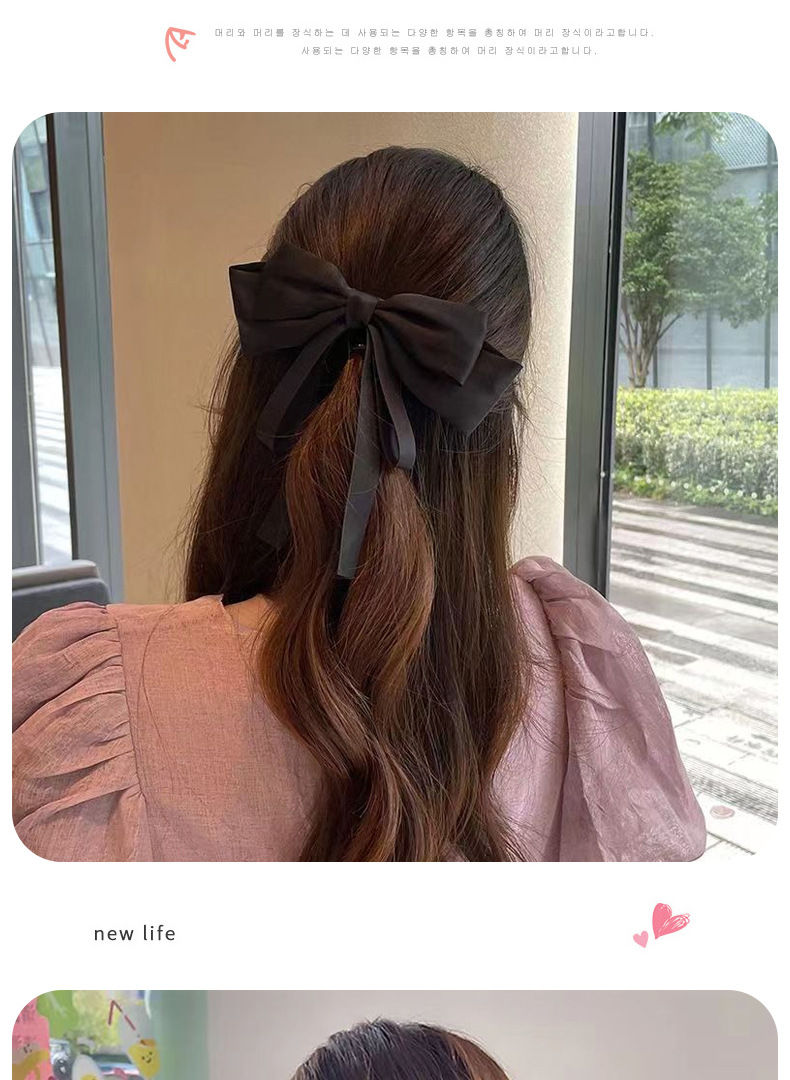 Hairpin Bow Hair Accessories Ribbon Temperament Hairpin Clip Ribbon Hairpin Headwear Back of Head Bow Clip_voghion.com