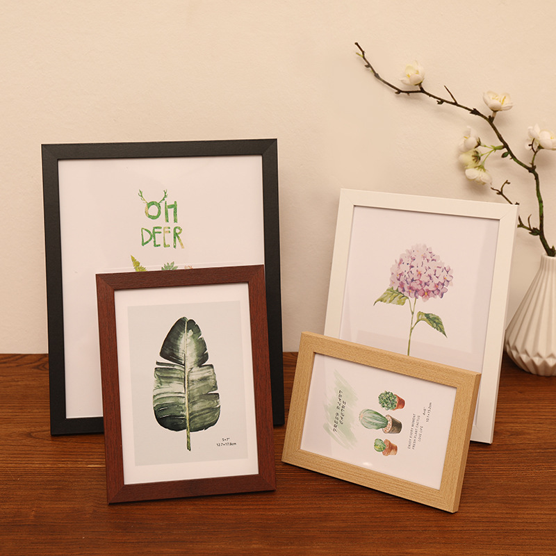 Simple modern wooden photo frame table 5 inch 6 inch 7 inch 8 inch 10 inch A4 picture frame wall Photo Wall photo studio photo frame