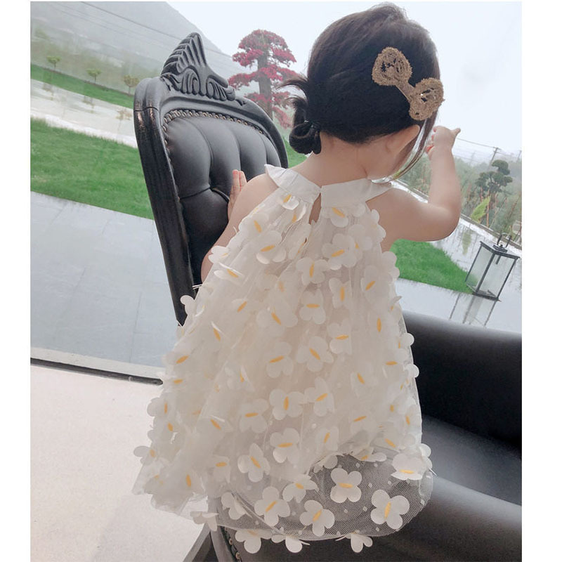 Girl's Dress 2023 Summer New Arrival Baby Girl Three-Dimensional Butterfly Princess Dress Sleeveless Doll Vest Yarn Dress