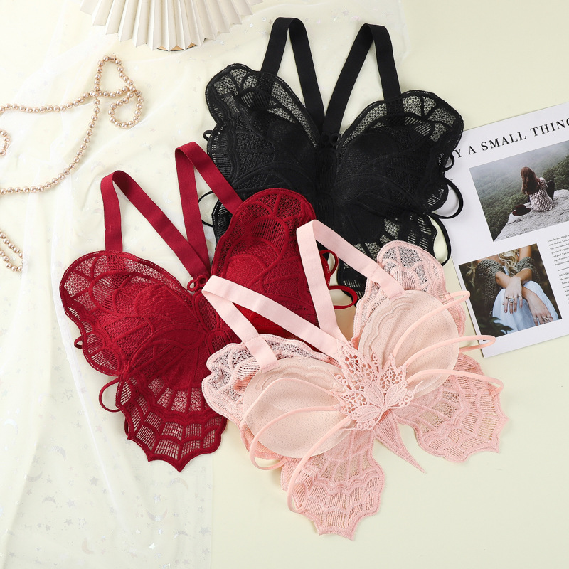 Lace camisole wrapped chest anti-exposure tube top sports women's bra one-piece fixed Cup sexy beauty back underwear