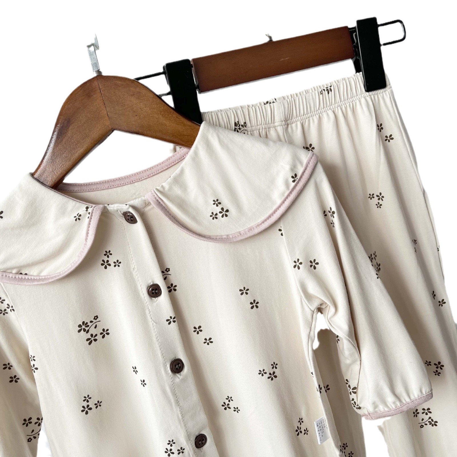 Minicowmother Korean Style Children's Pajamas Autumn Base Winter Home Clothes Baby Antibacterial Air-conditioning Clothes Children's Suit