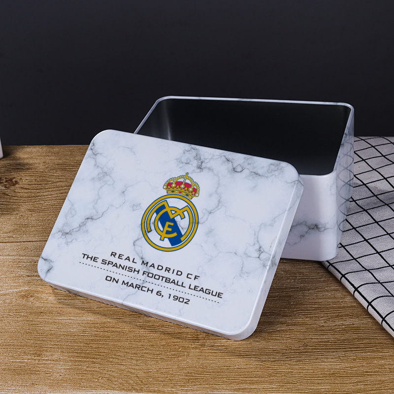 Football Giants club gift box rectangular tinplate box Star hand-made packaging box iron box