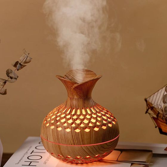 Aromatherapy machine vase sprayer bedroom office desktop ornaments wood grain aroma machine hydrating air aromatherapy humidifier