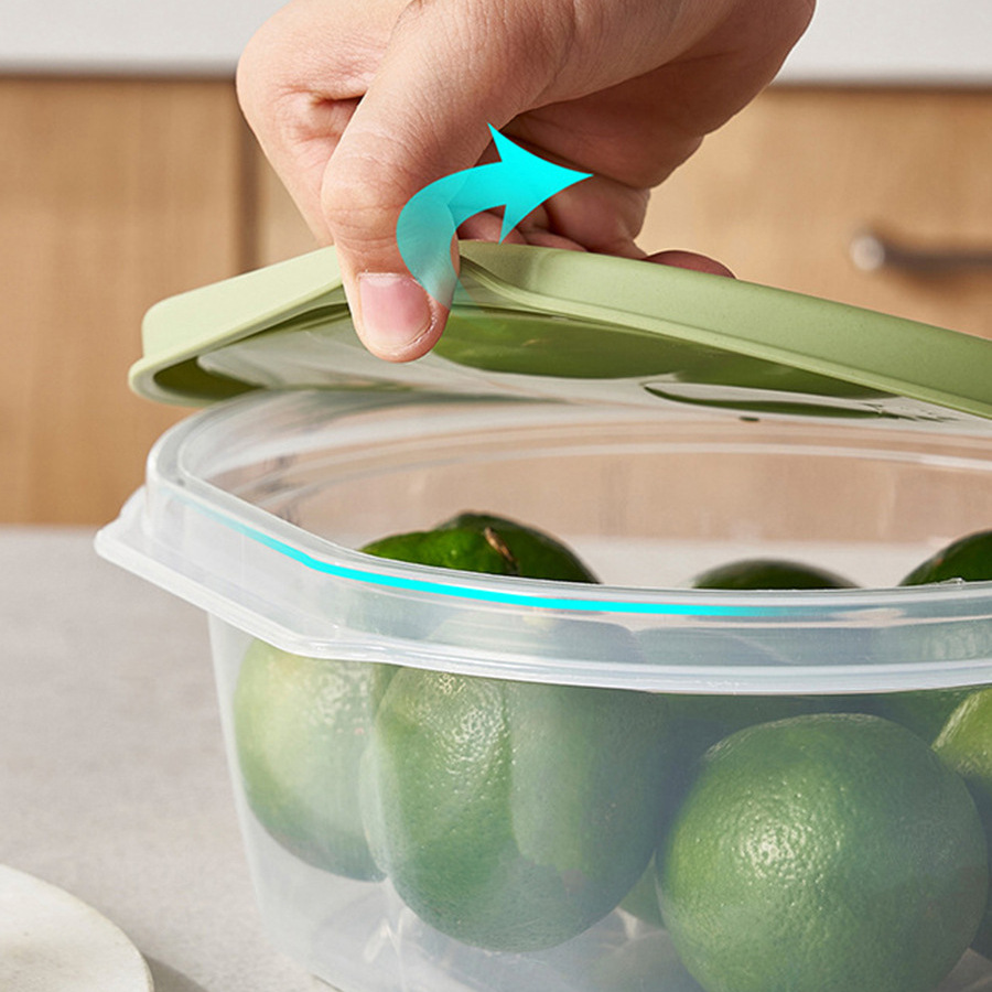 Fruit Fresh-keeping Box Wholesale Four-piece Food Grade Household Plastic Microwave Heatable Refrigerator Sealed Lunch Box