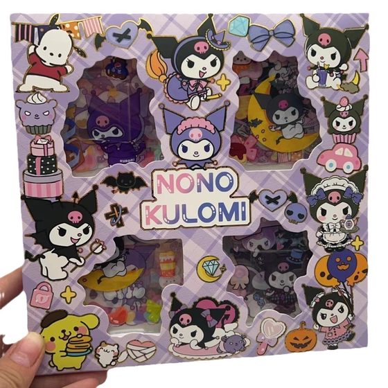 SANLIO Stickers 100 Non-Repetitive Kulomi Yugui Dog Hand Account Stickers Gift Box Waterproof PET Hand Account Toy
