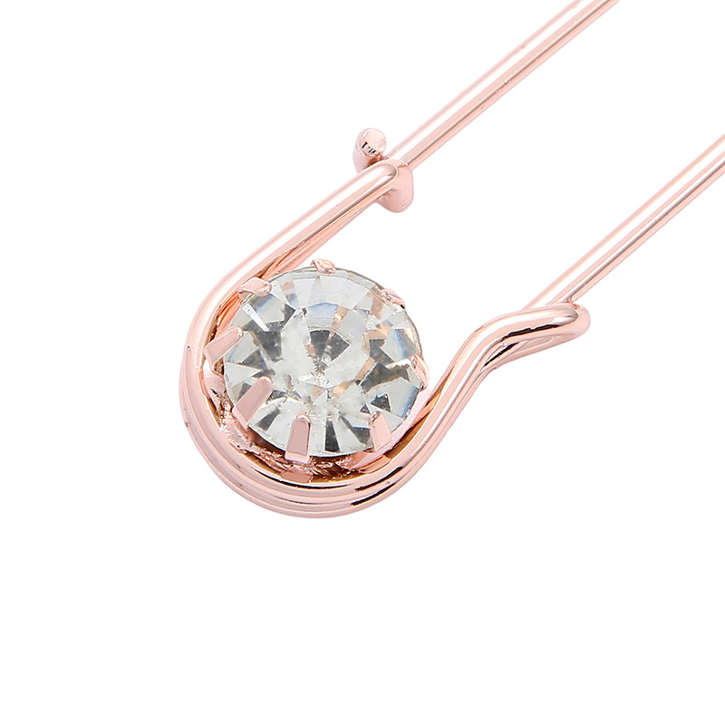 European and American New Fashion Crystal Brooch Metal Women's Shoulder Strap Etiquette Strap Fixed Pin Waist Artifact Anti-Light