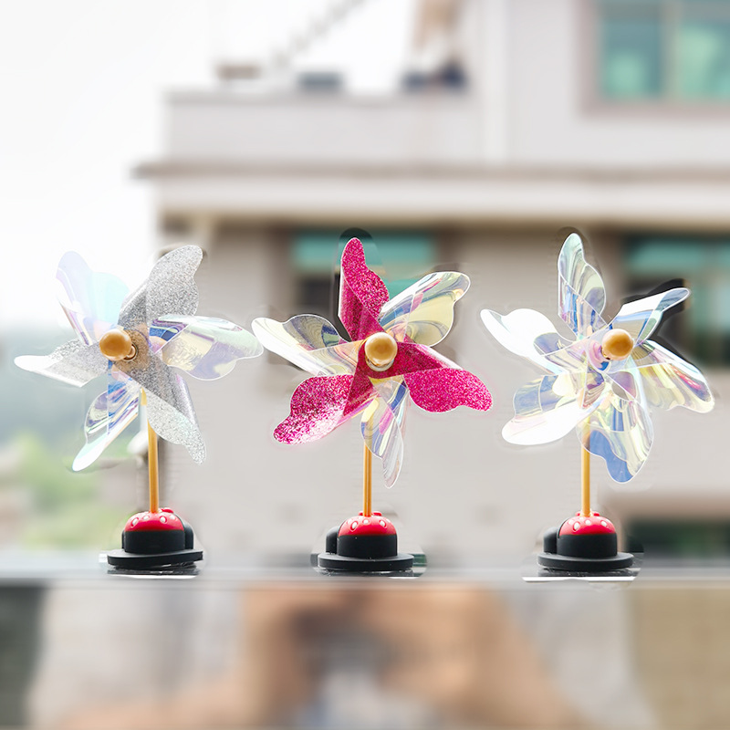 Creative car toy car decoration small windmill decoration rotatable windmill battery electric car motorcycle decoration