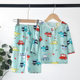 Children's Long Sleeve Pants Pajamas Wholesale Cotton Silk Sleeping Boys and Girls Baby Air Conditioning Home Suit Summer Cotton Silk