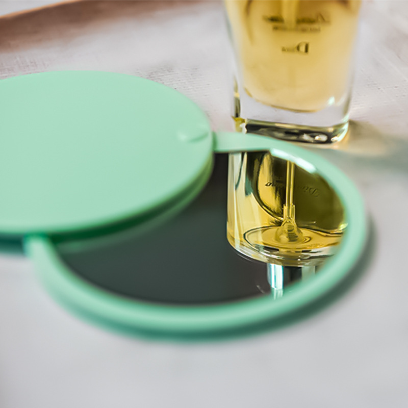 Round Portable Makeup Mirror Slide Folding Mirror Girls' Portable Small Round Mirror Printable logo Makeup Mirror Beauty Mirror