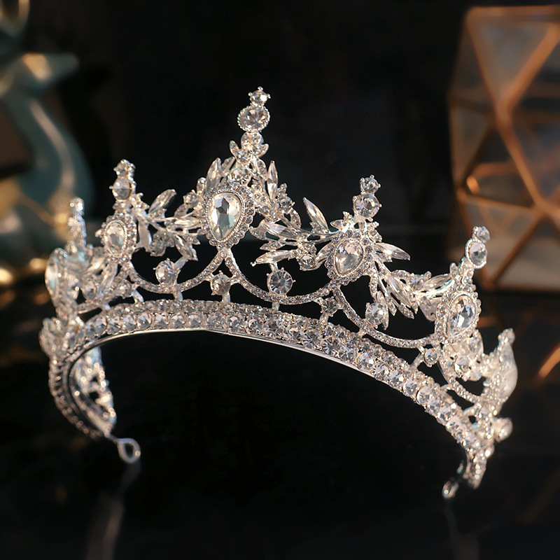 2022 Bridal Crown Headwear Super Fairy Style Diamond-studded Wedding Accessories Cross-border European and American Crystal Crown Wedding Headwear