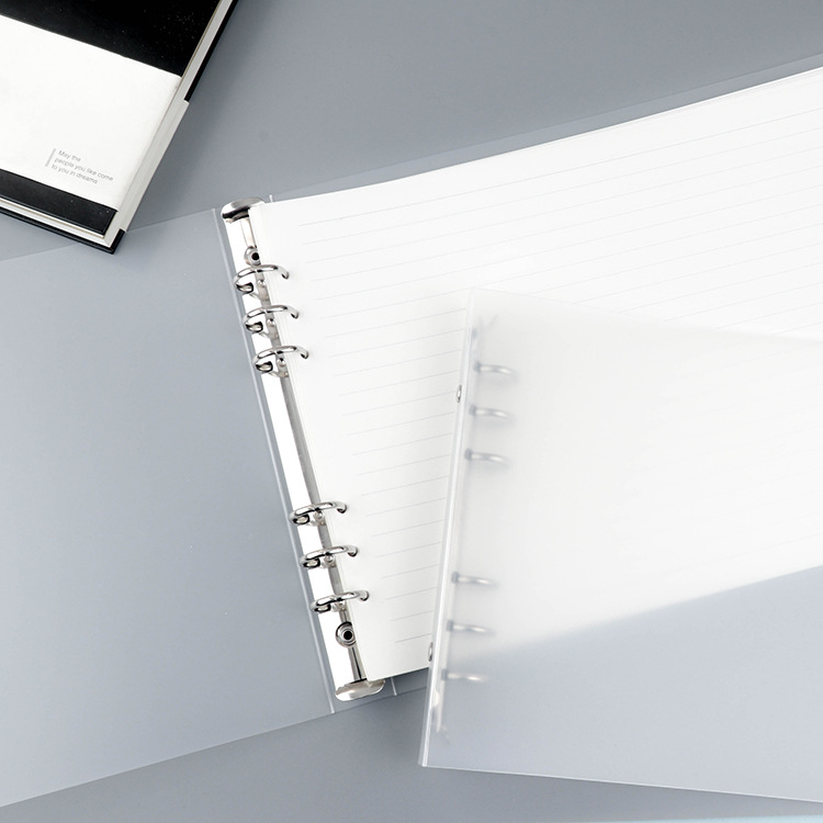 6010 New pp loose-leaf folder shell transparent horizontal folder A4B5 perforated test paper hand account storage folder