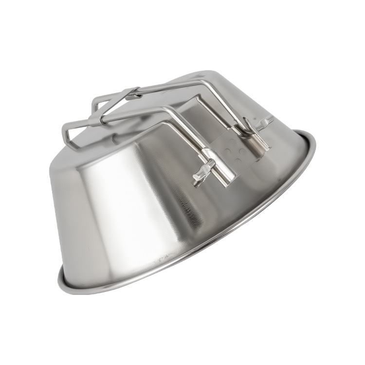 Outdoor Folding Portable Handle Bowl 304 Stainless Steel Camping Picnic Bowl Outdoor Camping Tableware Shula Bowl