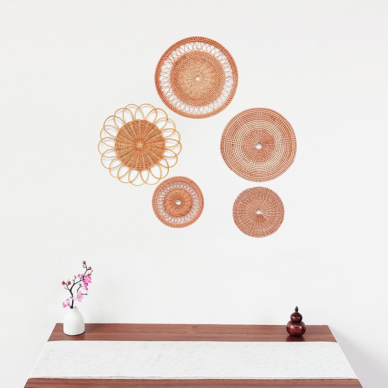 Nordic Homestay Rattan Wall Decoration Pendant Home Entrance Living Room Hand-woven Hanging Ornaments Wholesale