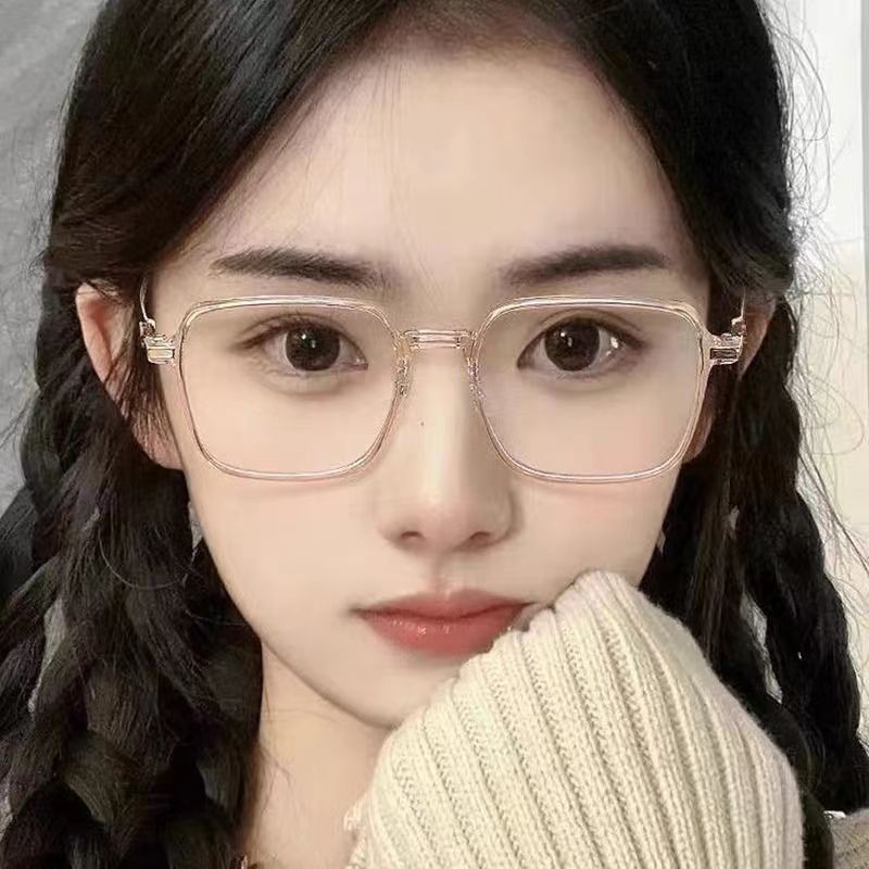 2055 fashionable anti-blue light glasses women's large frame small red book plain plain glasses trendy slimming glasses wholesale