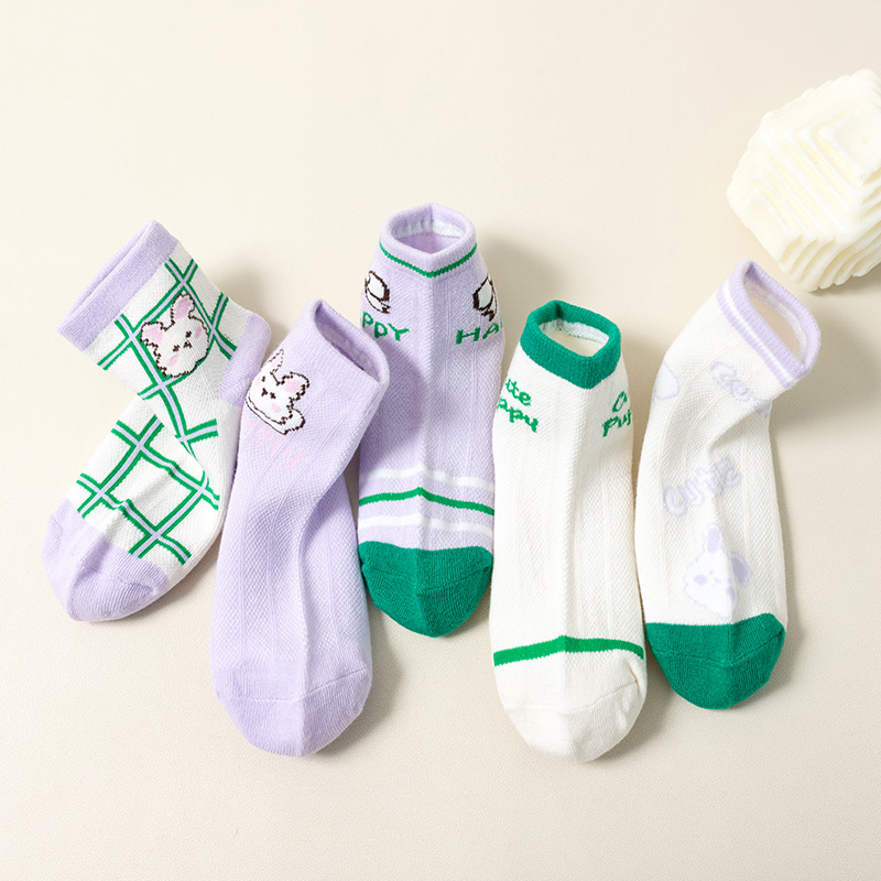 Children's socks new spring and summer thin Korean short socks cotton socks mesh men's and women's medium and big children's summer cotton socks wholesale