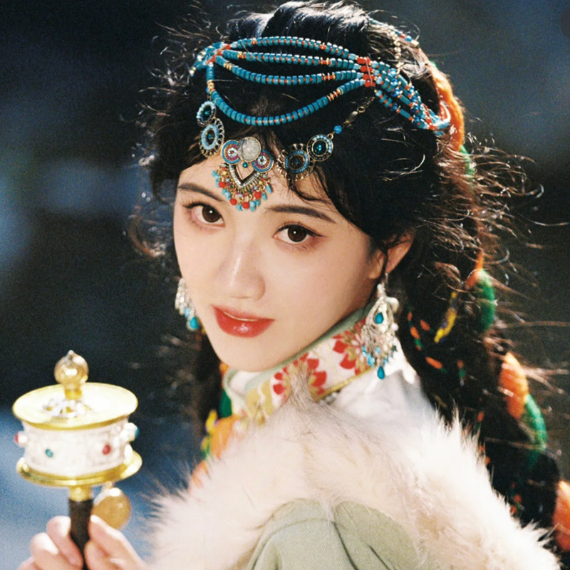 Stirnkette im Stil ausländischer Minderheiten, Kopfkette im tibetischen Stil, böhmische Halskette, Retro-Anzug für Damen, Reisefoto-Kopfbedeckung_voghion.com