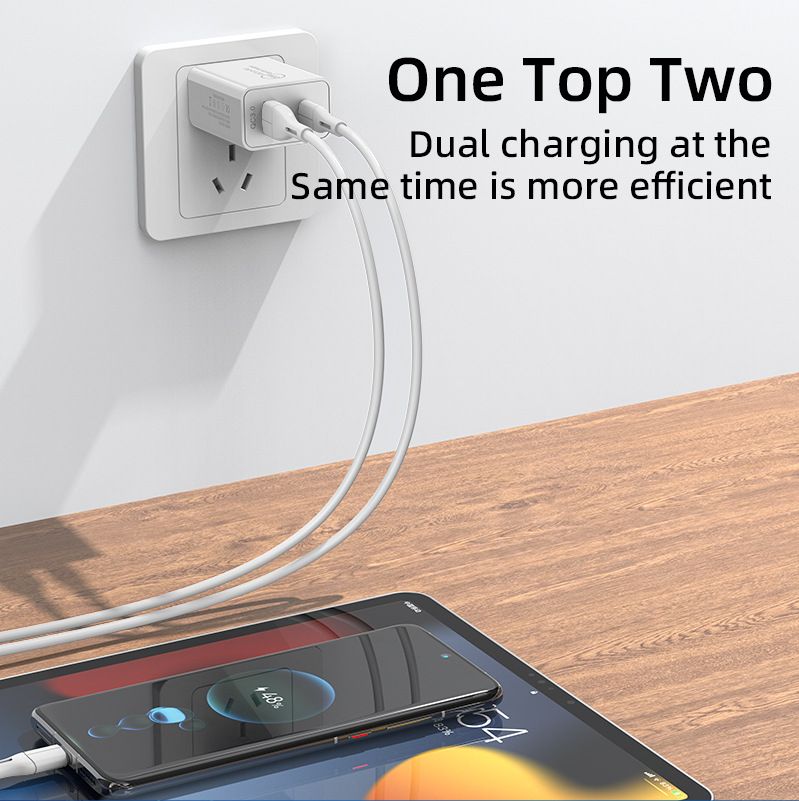 Mobile phone European standard PD12W 5V2A fast charging head US standard dual port A C is suitable for Apple Android charger head