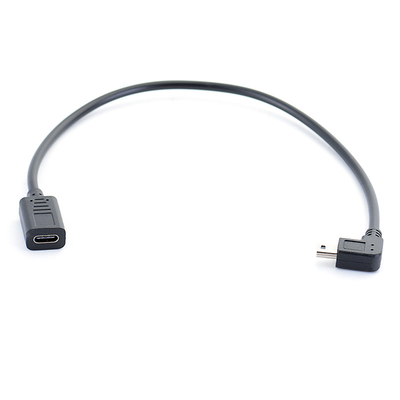 mini5p male elbow to Type-c female mobile phone tablet camera T-Port data charging conversion extension cable