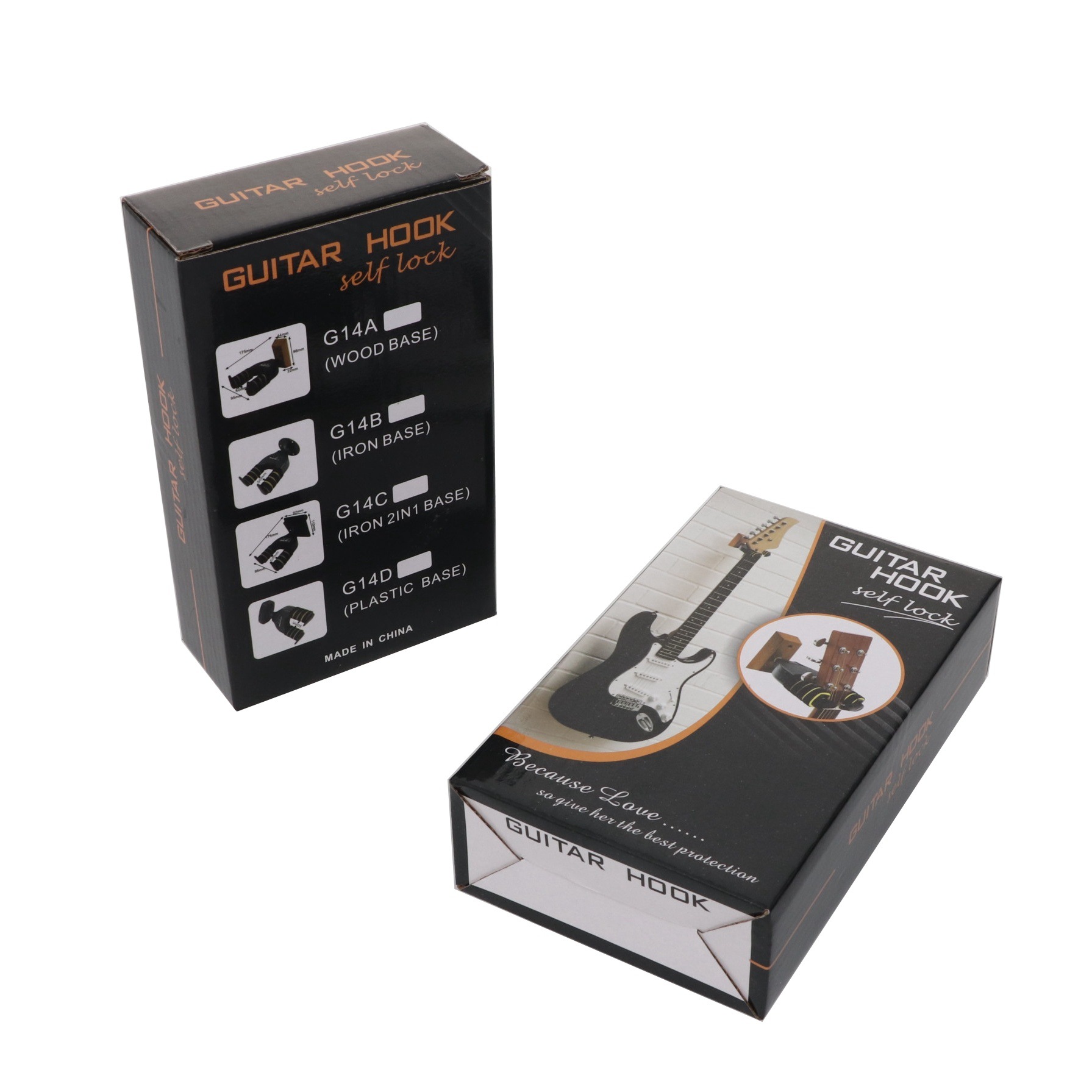 Guitar Rack Self-Locking Hook Wall Hanger Stand Electric Guitar Hook Ukulele Self-Buckle Wooden Hook