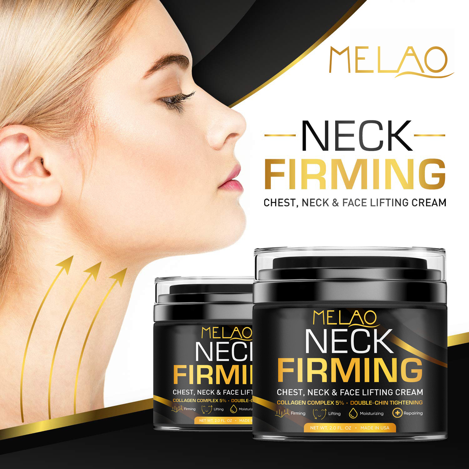 MELAO cross-border neck cream 60ml Collagen Neck care light lines lifting and tightening neck lines beauty neck cream