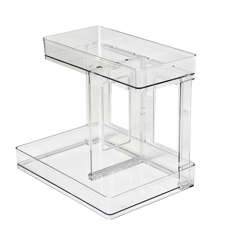 ins style desktop transparent double-layer storage rack bathroom transparent storage rack desktop cosmetics storage rack