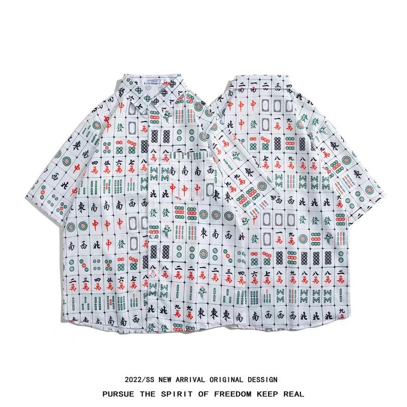 Wind Joker Win Money Pattern Jacket Battle Clothes Shirt Transshipment Battle Robe Clothes Elements Playing Mahjong Mahjong for Men and Women China