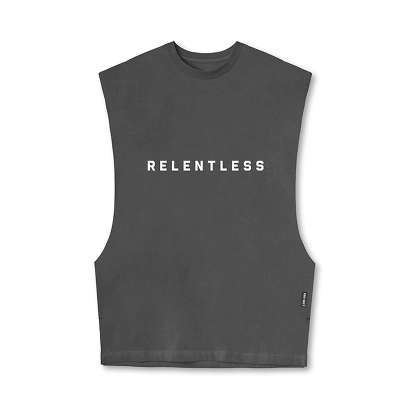 Summer Men's Vest American Style Youth Loose Sleeveless Vest Men's Hems Split Casual All-match Sports Vest