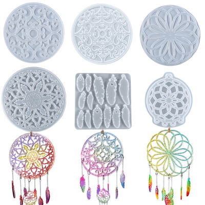 Yu Meiren diy Crystal epoxy mold Dream Catcher wind chimes ornaments silicone mold combination in stock wholesale