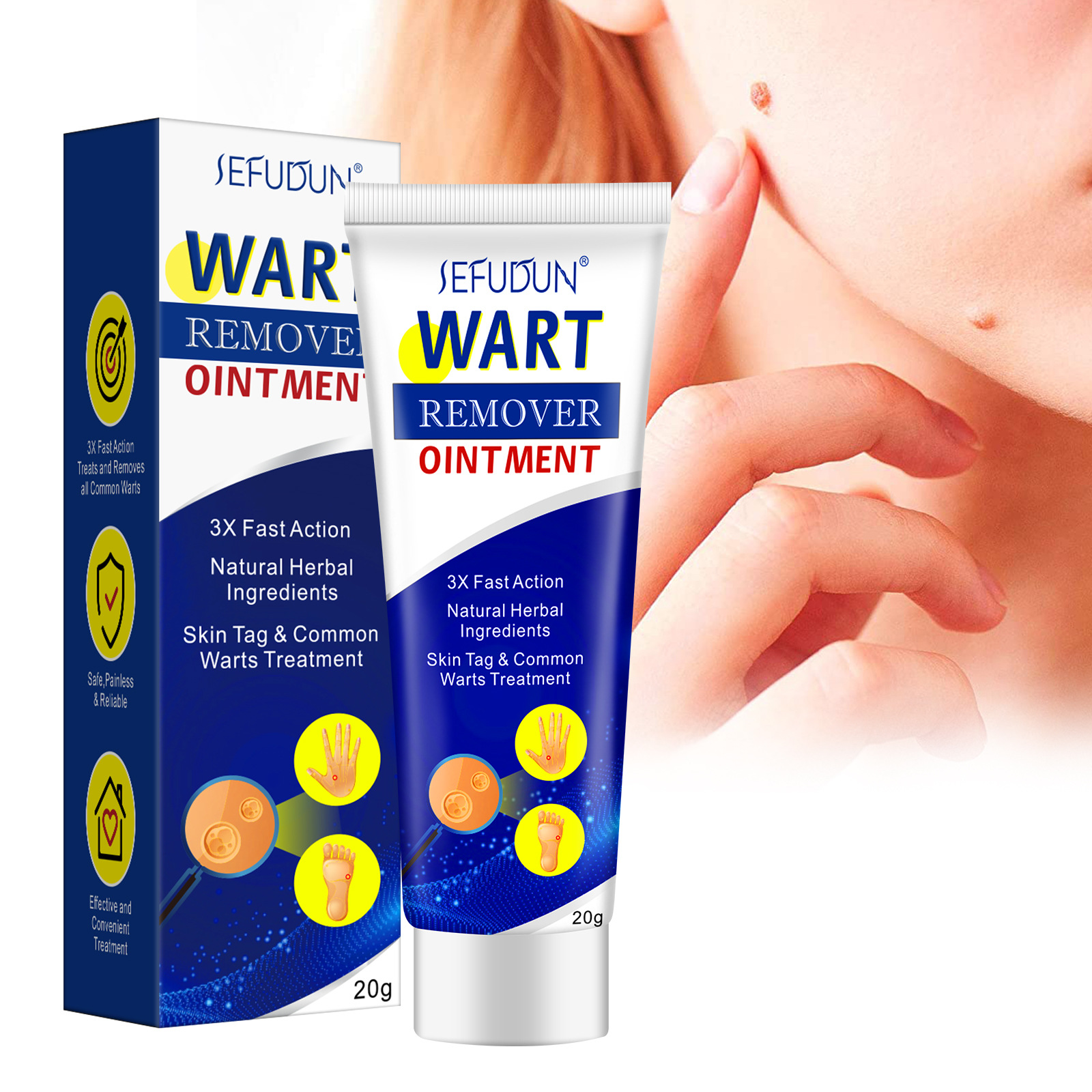 SEFUDUN wart cream wart removal cream repair and cleansing skin normal Yuke body face youcream 20g