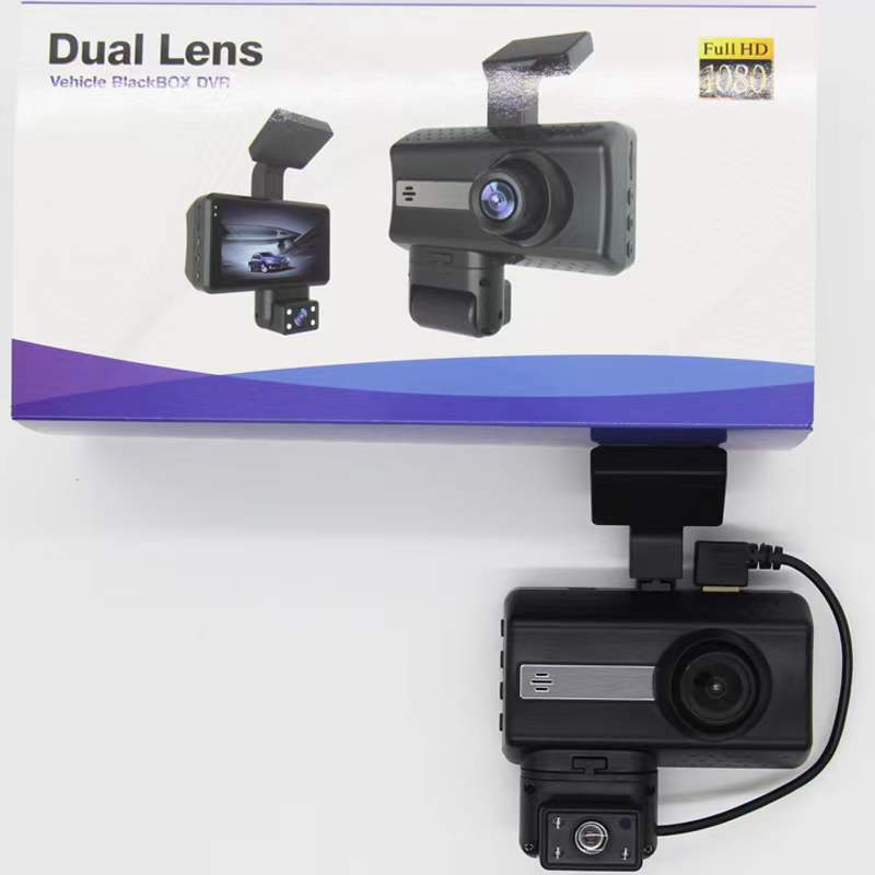 Sürüş kaydedici HD gece görüşlü ön ve arka araç çift kayıt sınır ötesi araç DASHCAM kaydedici DVRCAMERA_voghion.com