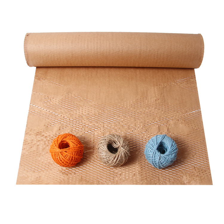 Packaging paper manufacturers directly supply degradable buffer shock absorption anti-collision kraft paper grid reel 80g buffer honeycomb paper